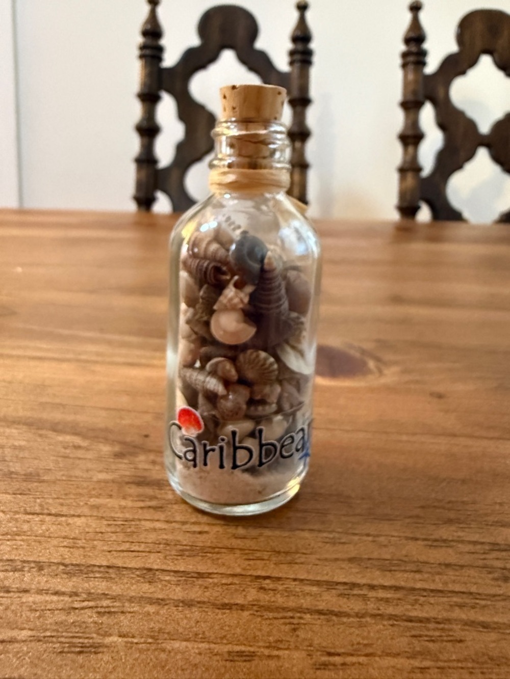 Caribbean Shell Bottle Decorative Ornament - Brown